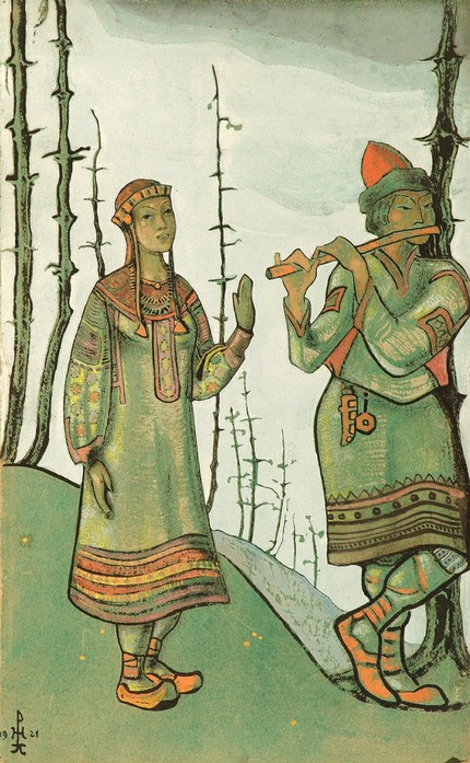 Николай Рерих. Снегурочка и Лель, 1921