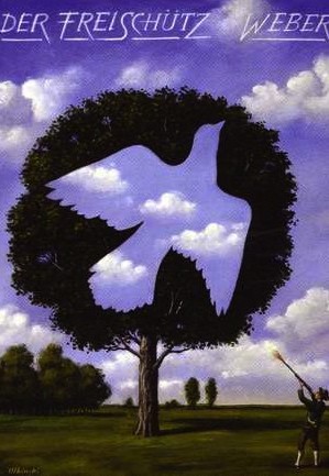 Опера Вебера «Вольный стрелок». Постер Рафала Ольбиньского